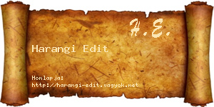 Harangi Edit névjegykártya